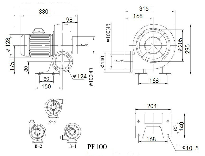 PF100ʽķ0.4KwֱҶʽķ