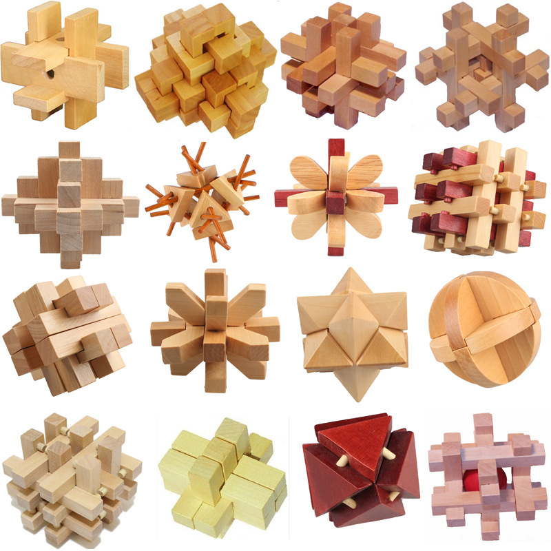 Wooden children's toy wooden Kong Ming lock Luban lock fun unlock adult intelligence gossip Luban ball treasure Wooden children's toy wooden Kong Ming lock Luban lock fun unlock adult intelligence gossip Luban ball treasure