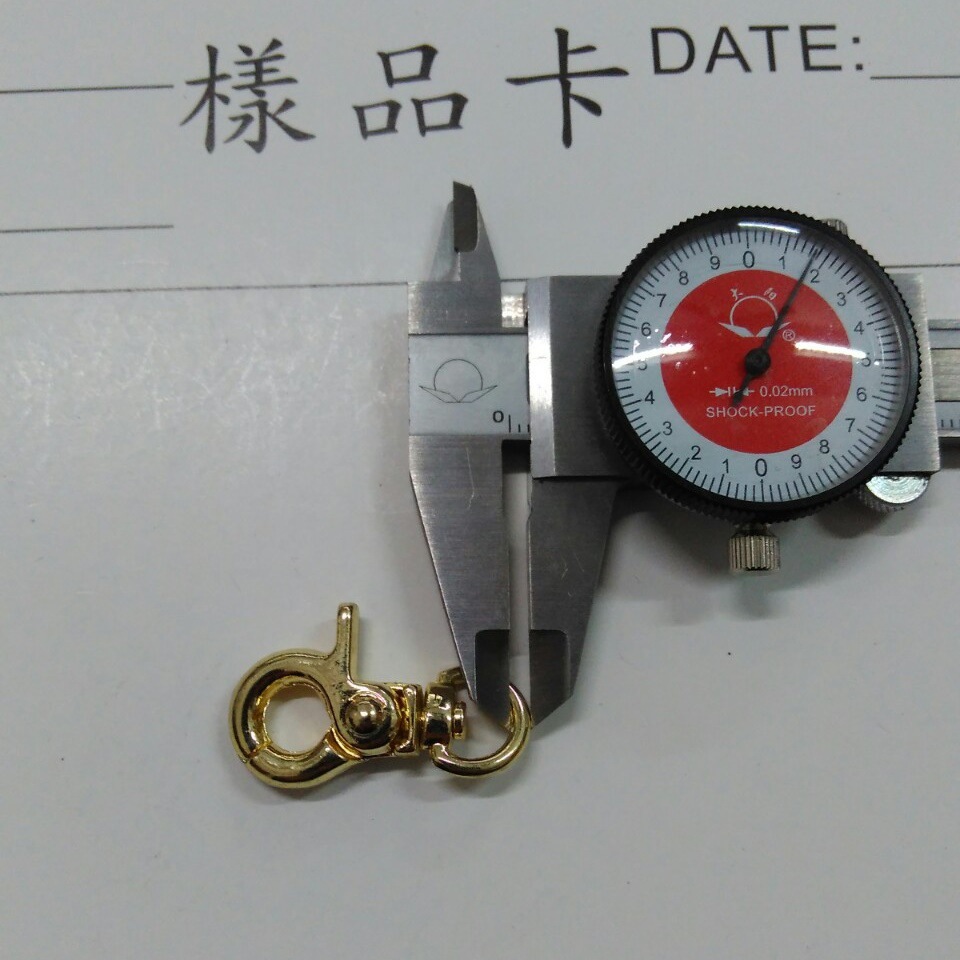 厂家直销低价供应锌合金箱包手袋五金配件3分挂镀金色钳扣