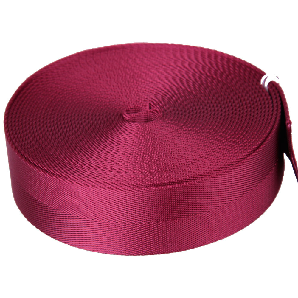 荆门现货 单人字纹 枣红色 2.5cm 尼龙 汽车带 锦纶织带