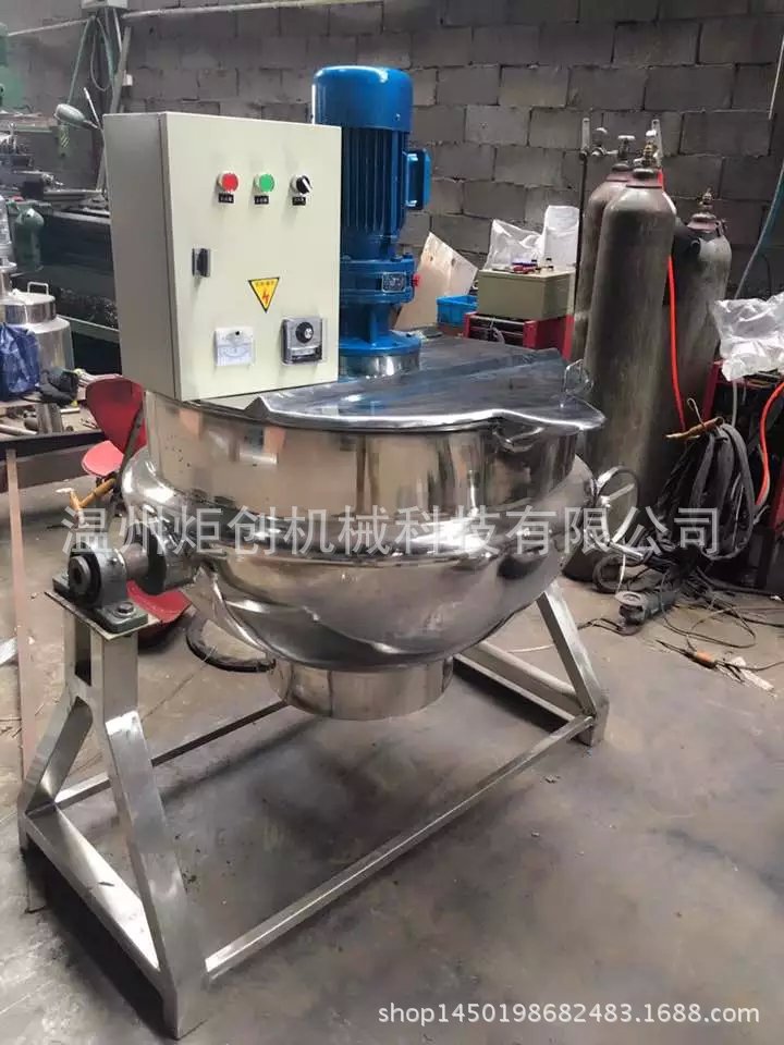 可倾式搅拌式不锈钢反应锅、半球形可倾夹层锅、油导热可倾