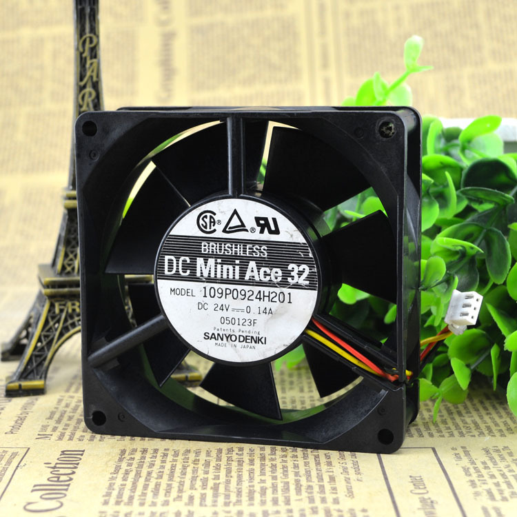 109P0924H201 24V 0.14A 原装日本三洋SANYO 90*90*32 变频器风扇