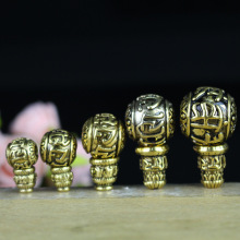合金镀铜六字佛头 仿黄铜三通葫芦头 星月菩提手串手链饰品配件