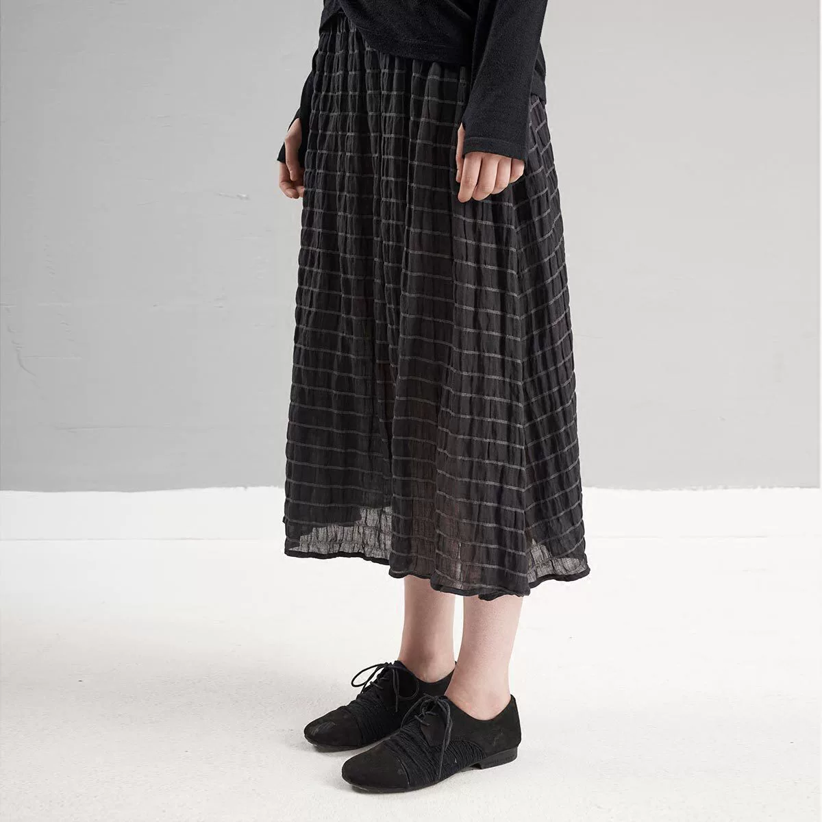 Женское новое оригинальное универсальное простое длинное платье, Черное длинное платье в полоску, юбка рами, лето 2020