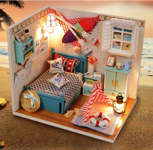 Hongda DIY cabin hand-assembled model, romantic summer lazy time, flowers blooming, Valentine’s Day gift