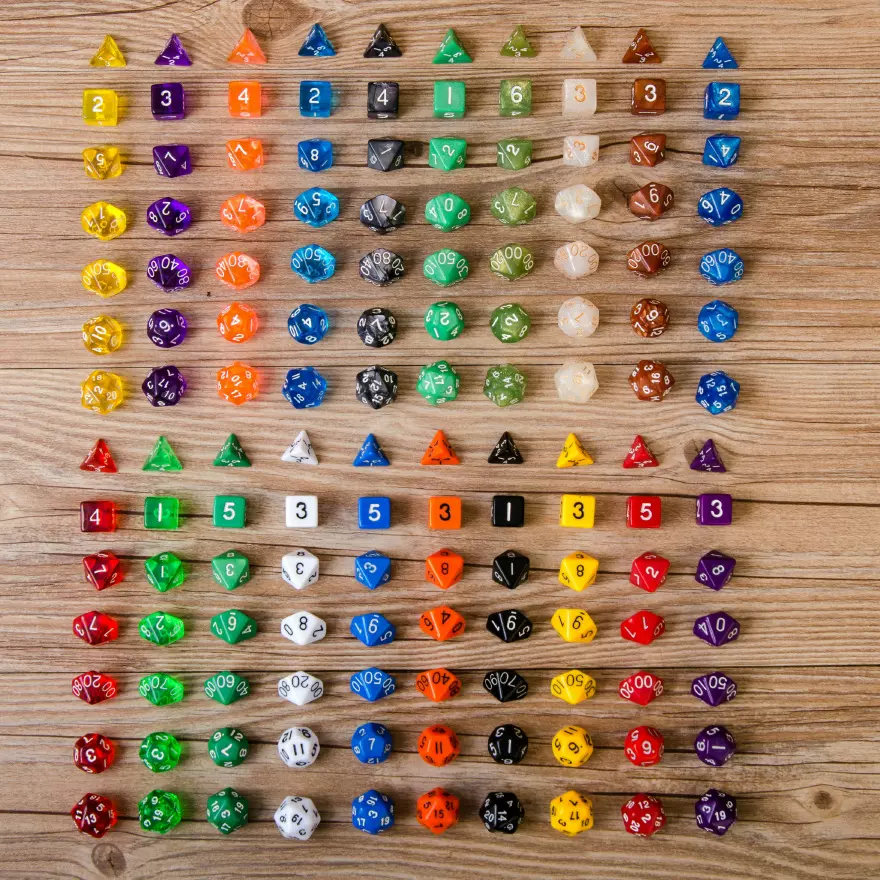 7粒一套多面骰子数字DND dice游戏跑团色子亚马逊ebay沃尔玛热卖