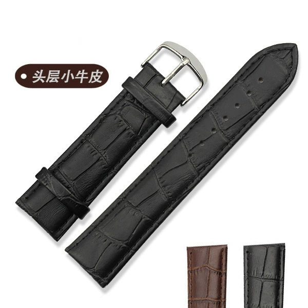 Ремешок для часов из натуральной буйволиной кожи с узором под бамбук, черный, двусторонний, оптом, модный, легкий люкс, с учетом налога