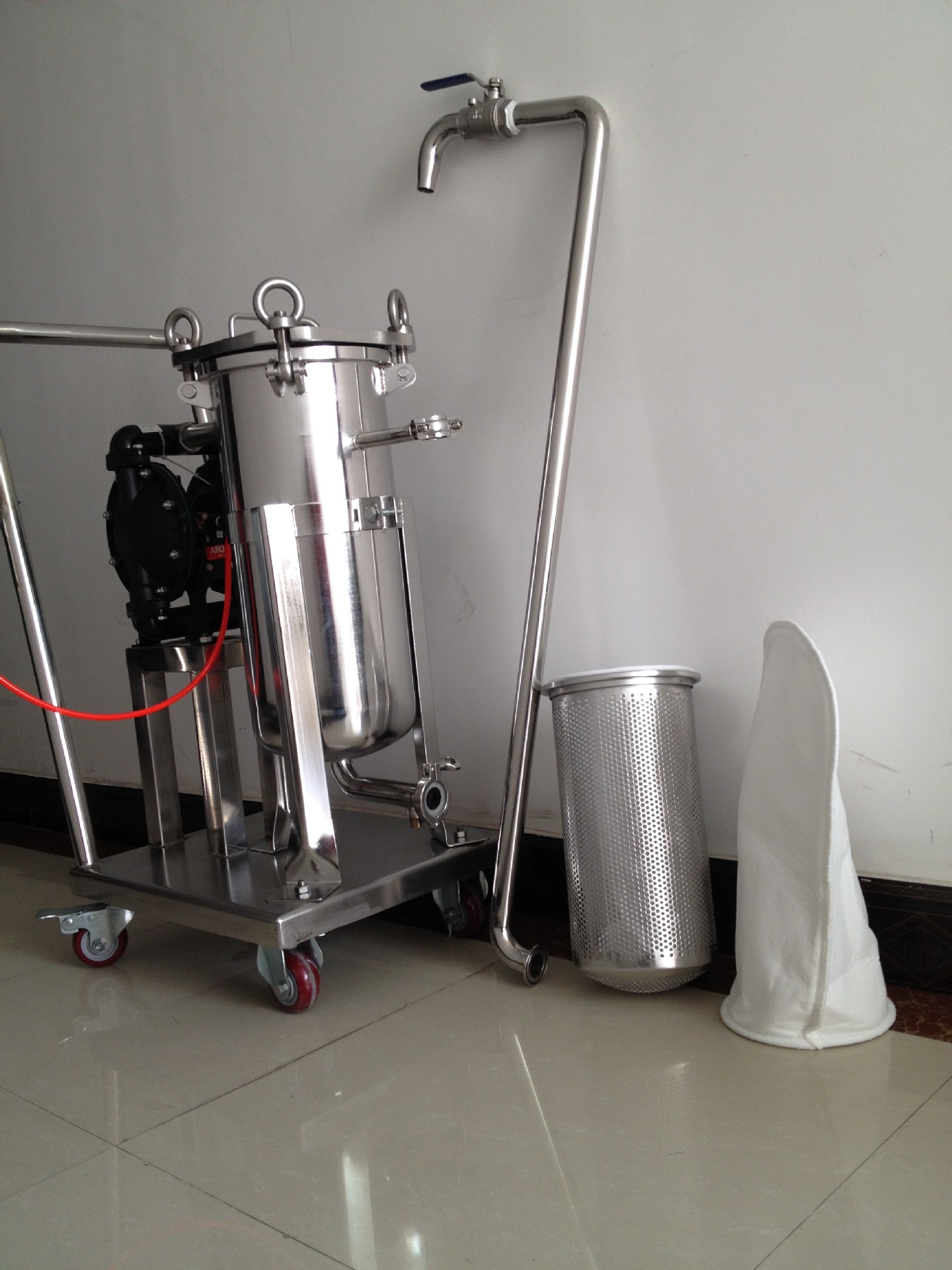 180*450MM  防伪材料上胶涂布专用不锈钢1号机小推车胶水过滤器