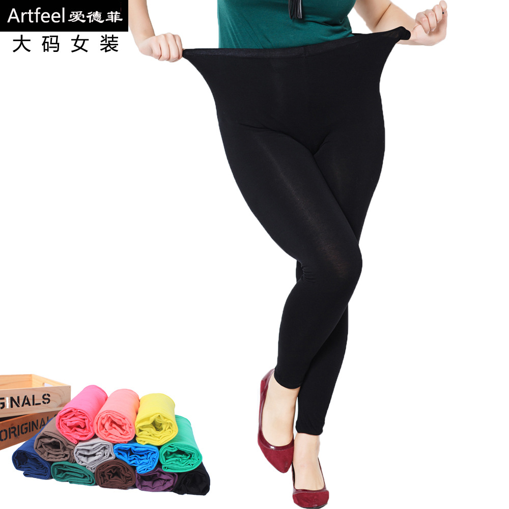 Directo de fábrica en vivo primavera y otoño más tamaño leggings Yiwu más tamaño modal recortada leggings al por mayor