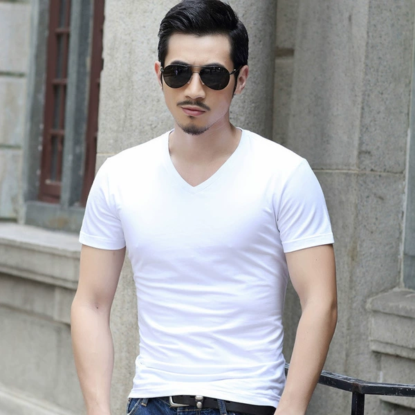 White, V-neckline