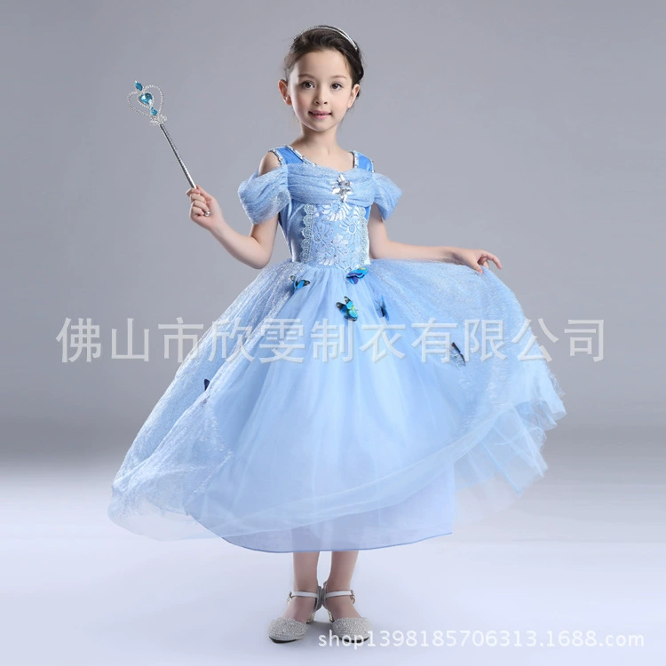 Костюм для выступлений «Замороженная принцесса»: светящееся платье Золушки для девочек, сценическое платье с подсветкой