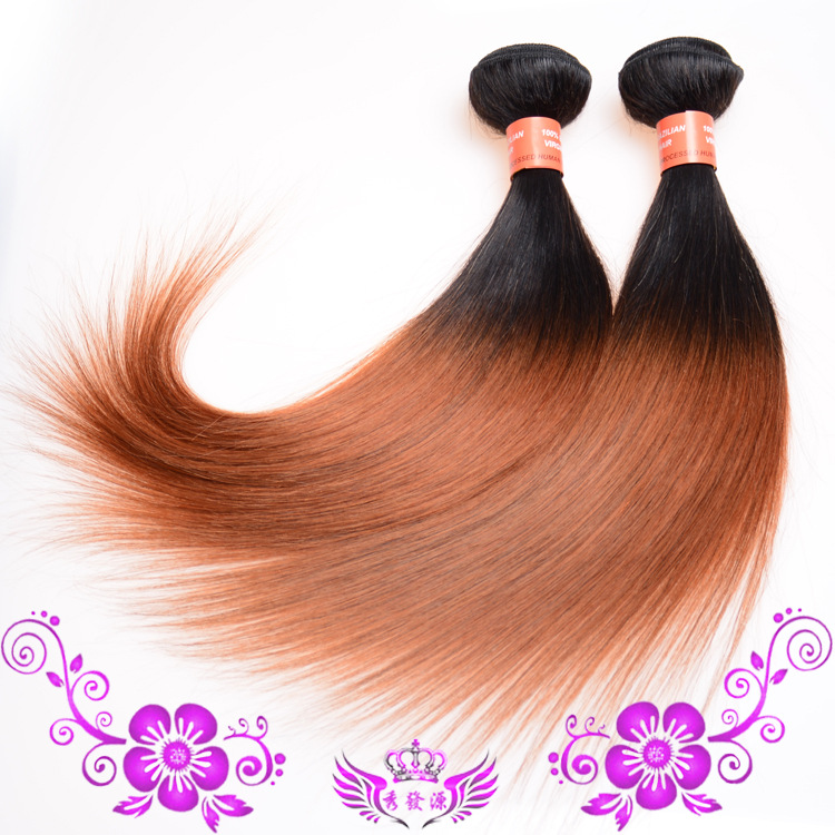 Europe and the United States export wig T color hair curtain 1B/30 Brazil real wig straight real hair curtain