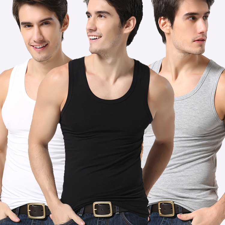 Men's Modal Summer Stretch White Sports Slim Fit Bodybuilding Base Layer Tank Top for Men