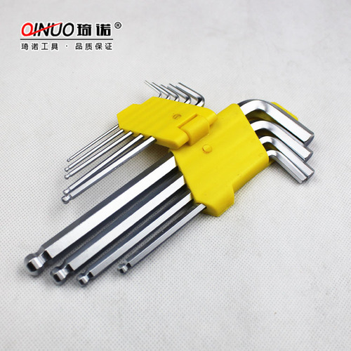 Manufacturer's supply of 9 pieces matt plum blossom star-shaped ball head hexagonal wrench extended hexagonal wrench set