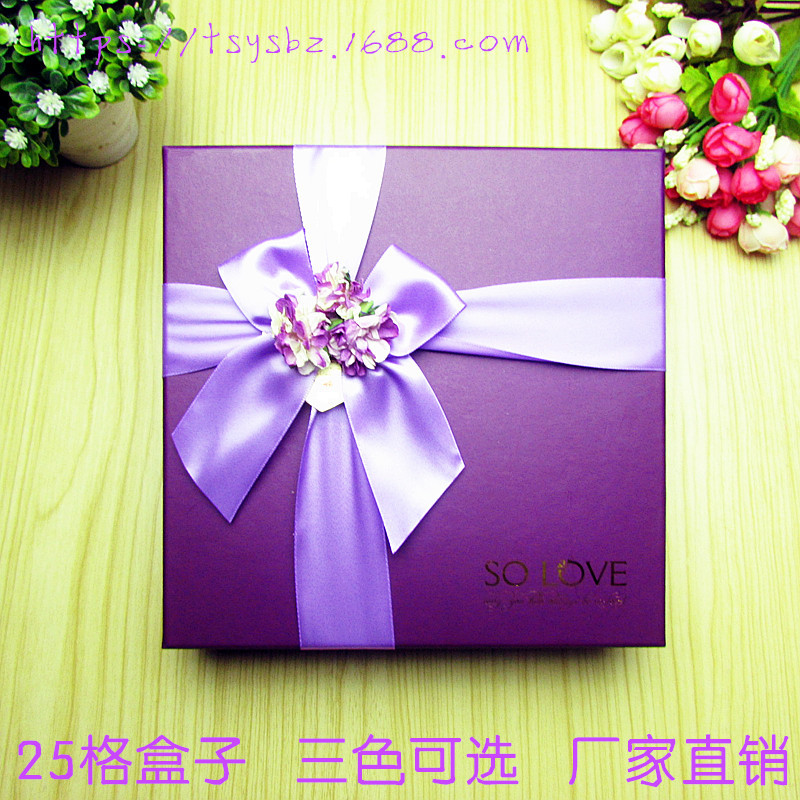 25格紫色鹿胎膏盒子漂流瓶德芙费列罗巧克力盒糖果包装盒批发