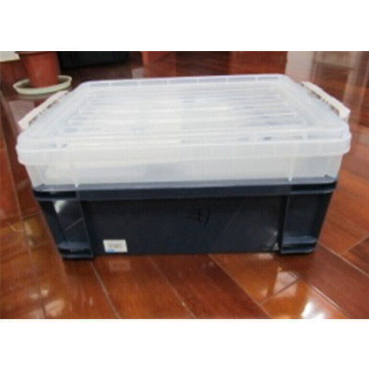 跨境热卖22寸透明塑料工具箱五金配件箱分格车载便携周转箱双层