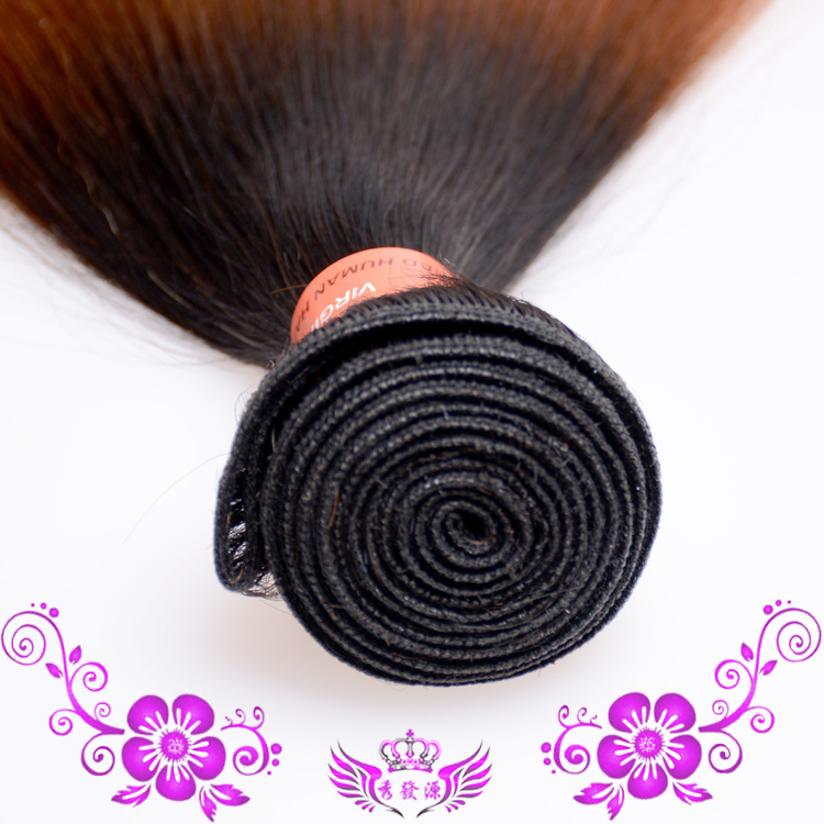 Europe and the United States export wig T color hair curtain 1B/30 Brazil real wig straight real hair curtain