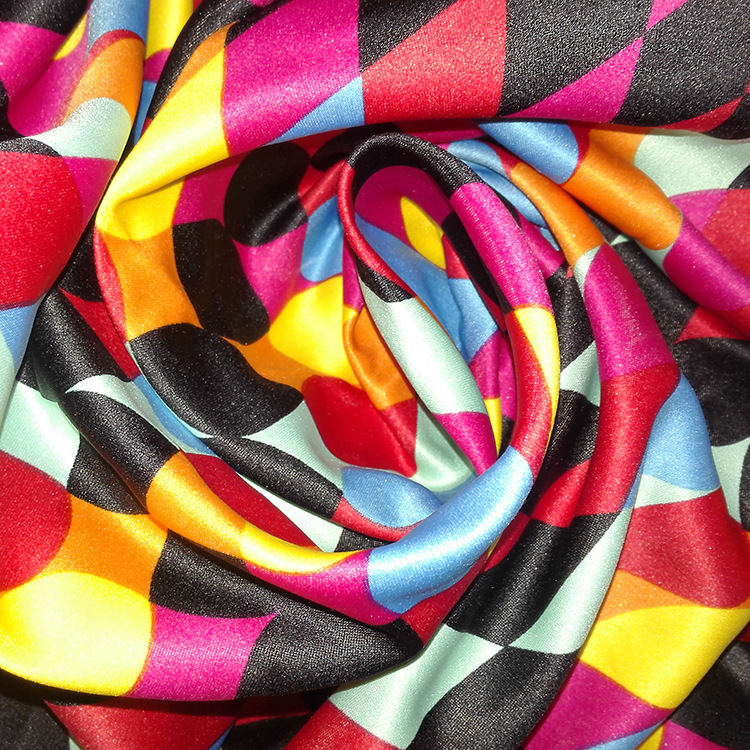 厂家供应无捻亚光色丁 贡缎婚纱缎色丁印花 色丁服装面料