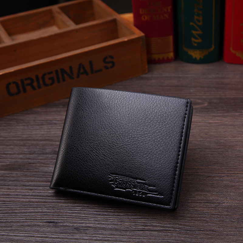 2023 new business imitation leather men's short wallet fire wallet ticket clip ten yuan shop stall supply wholesale