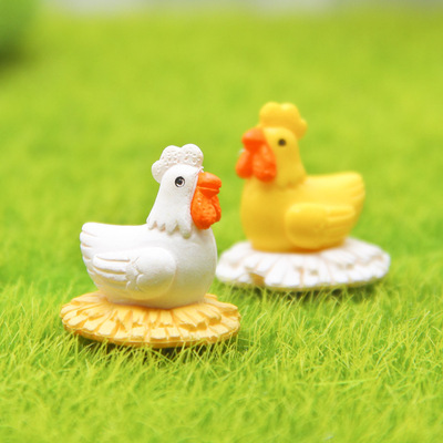 日式雜貨坐雞窩公雞母雞手辦DIY百搭微景觀園藝多肉苔藓造景公仔