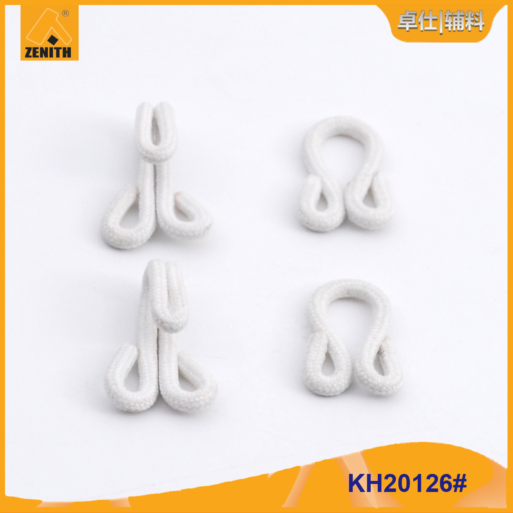 厂家直销服装辅料 针织衫风纪扣 可染色 KH20126#哑光布包布领钩