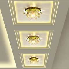 Living Room Crystal Overhead Pendant Corridor Entrance Hall Foyer Lamp Lotus Lighting Concealed Simple Background Lamp