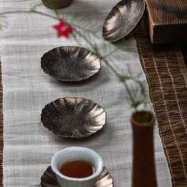 景德镇金属釉茶杯垫杯托洒金釉功夫茶具茶道摆件茶杯隔热垫