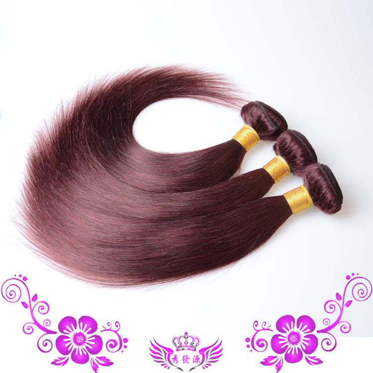 Red hair Curtain 99j peruvian straight hair Real-life peruvian hair straight hair Curtain