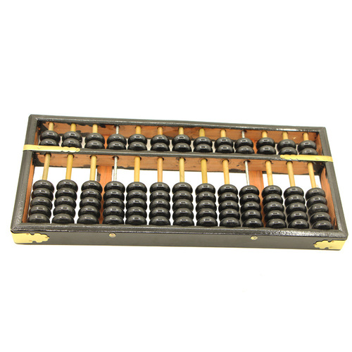 Large No. 2 and No. 5 Children's Abacus for Elementary Students, 13-Row Solid Wood Abacus with 7 Beads per Row—Traditional Style for Mental Arithmetic