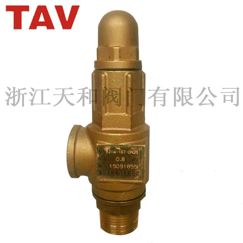 安全阀弹簧外螺纹铜安全阀 A21W-16T 介质走水、空气 空压机专用
