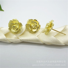 新款DIY手工制作材料 韩版纯铜小花朵耳饰耳针饰品配件批发