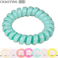 韩版成人发饰经典印花细点电话线发圈元店饰品地摊货源批发