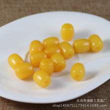 仿蜜蜡色树脂合成桶珠隔珠散珠DIY菩提配饰配件 星月菩提配珠义乌