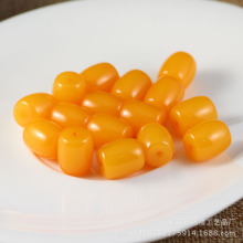 仿蜜蜡色树脂合成桶珠隔珠散珠DIY菩提配饰配件 星月菩提配珠