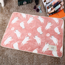 日式猫咪珊瑚绒卡通宠物办公室午睡ins风双面绒便携毯礼品批发