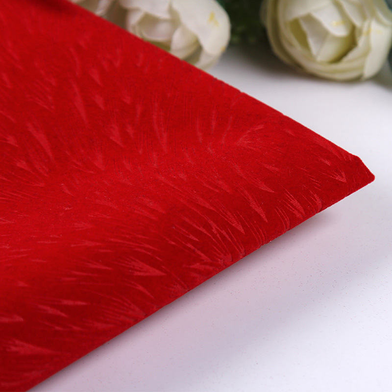 全涤植绒压花布 相框证书手表盒内衬春节用品礼盒首饰盒专用面料