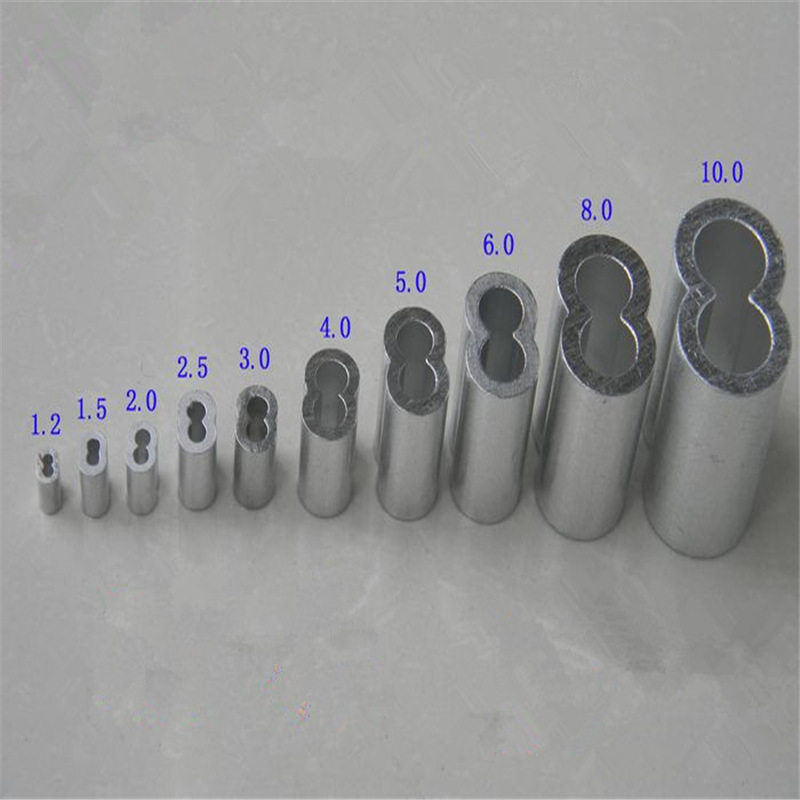 厂家直销1.0~10等各种钢丝绳铝扣 椭圆形铝套 双孔铝套 圆孔铝套