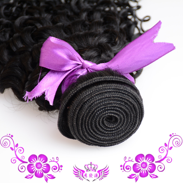 Foreign trade wig jet color 1# curly hair real hair Brazil real wig hair curtain