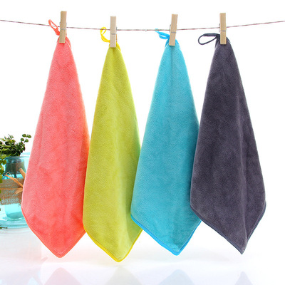 厂家直销雨博细纤维加厚纳米方巾挂巾擦手巾清洁巾吸水方形速干