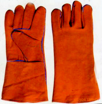 厂家销售两层绒里全皮电焊手套。防护手套，大量批发劳动手套