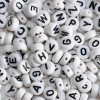 Acrylic beads with letters, wholesale, 4×7mm, English letters