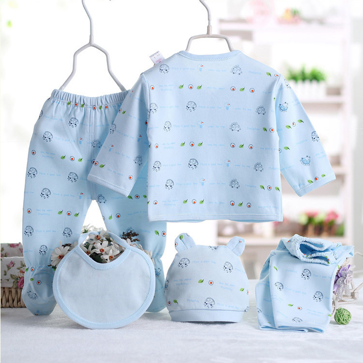 Children's set, underwear for new born, trousers, 5 pieces, children's clothing, combed cotton, 0-3 month 4