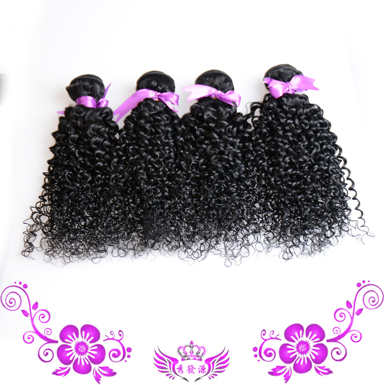 Foreign trade wig jet color 1# curly hair real hair Brazil real wig hair curtain