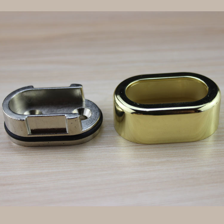 Espesado armario aleación ropa tubo titular con anillo de goma gabinete ropa tubo titular brida asiento bronce ropa titular J-5009B