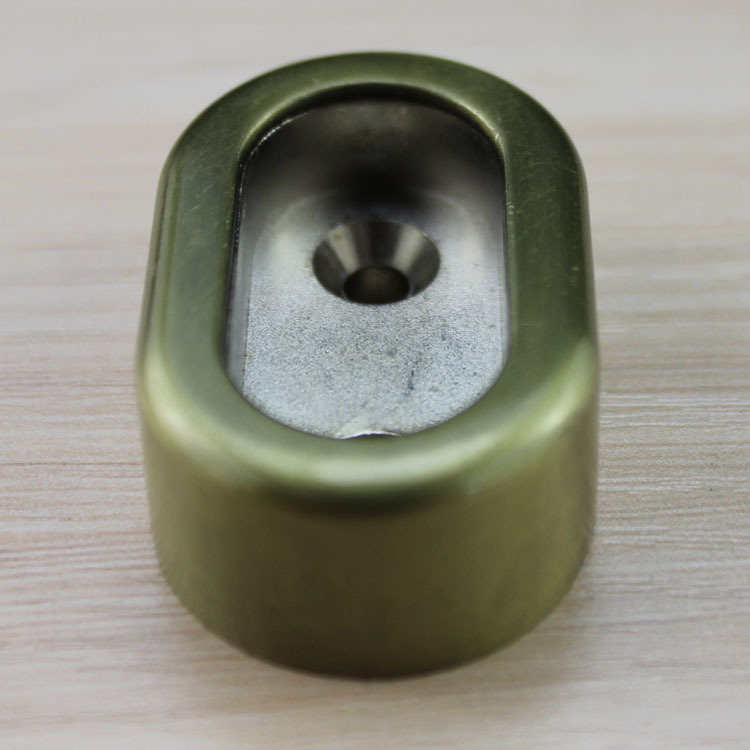 Espesado armario aleación ropa tubo titular con anillo de goma gabinete ropa tubo titular brida asiento bronce ropa titular J-5009B