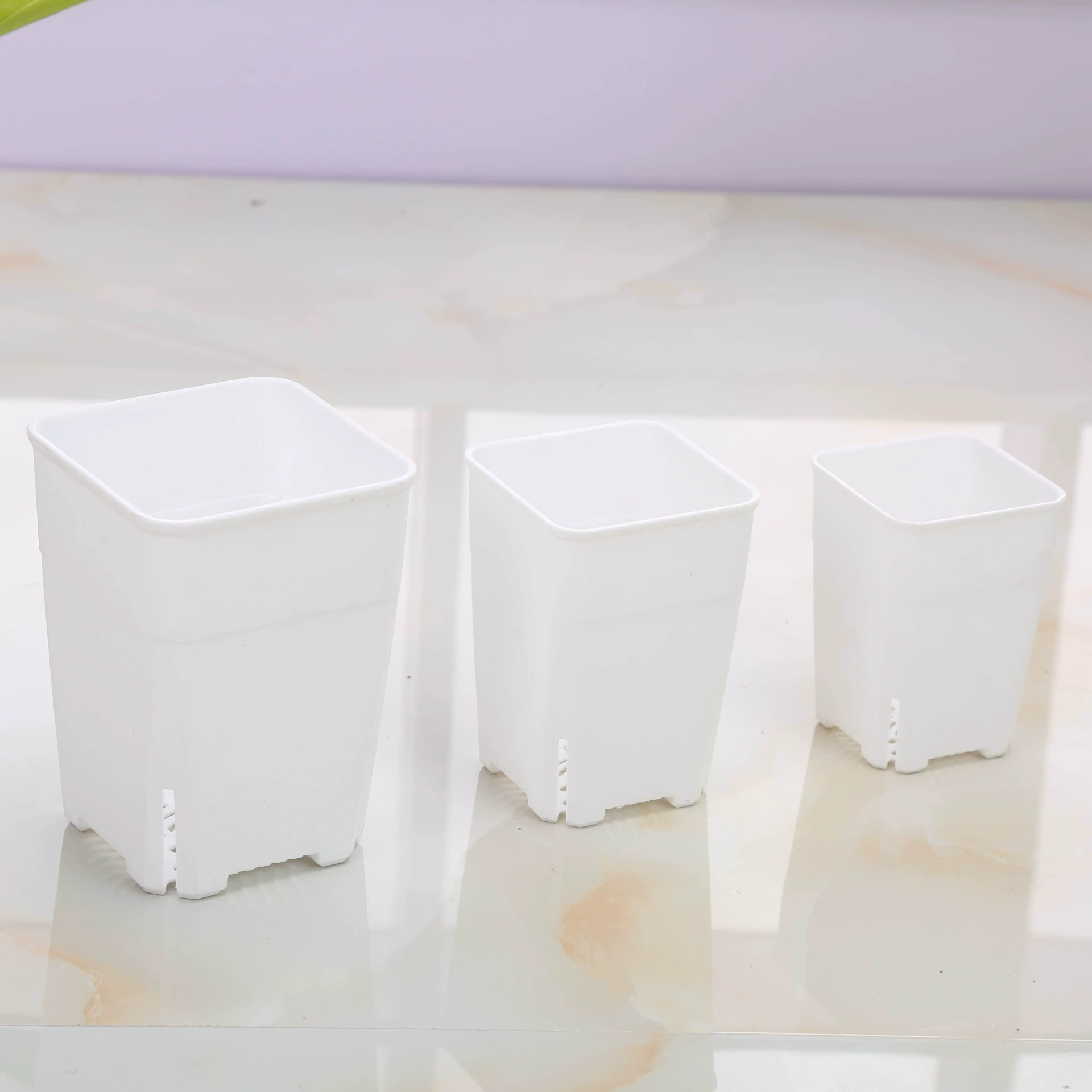 批发口径5规格齐全日式 方形万象盆高腰盆多肉特小号透气花盆白色