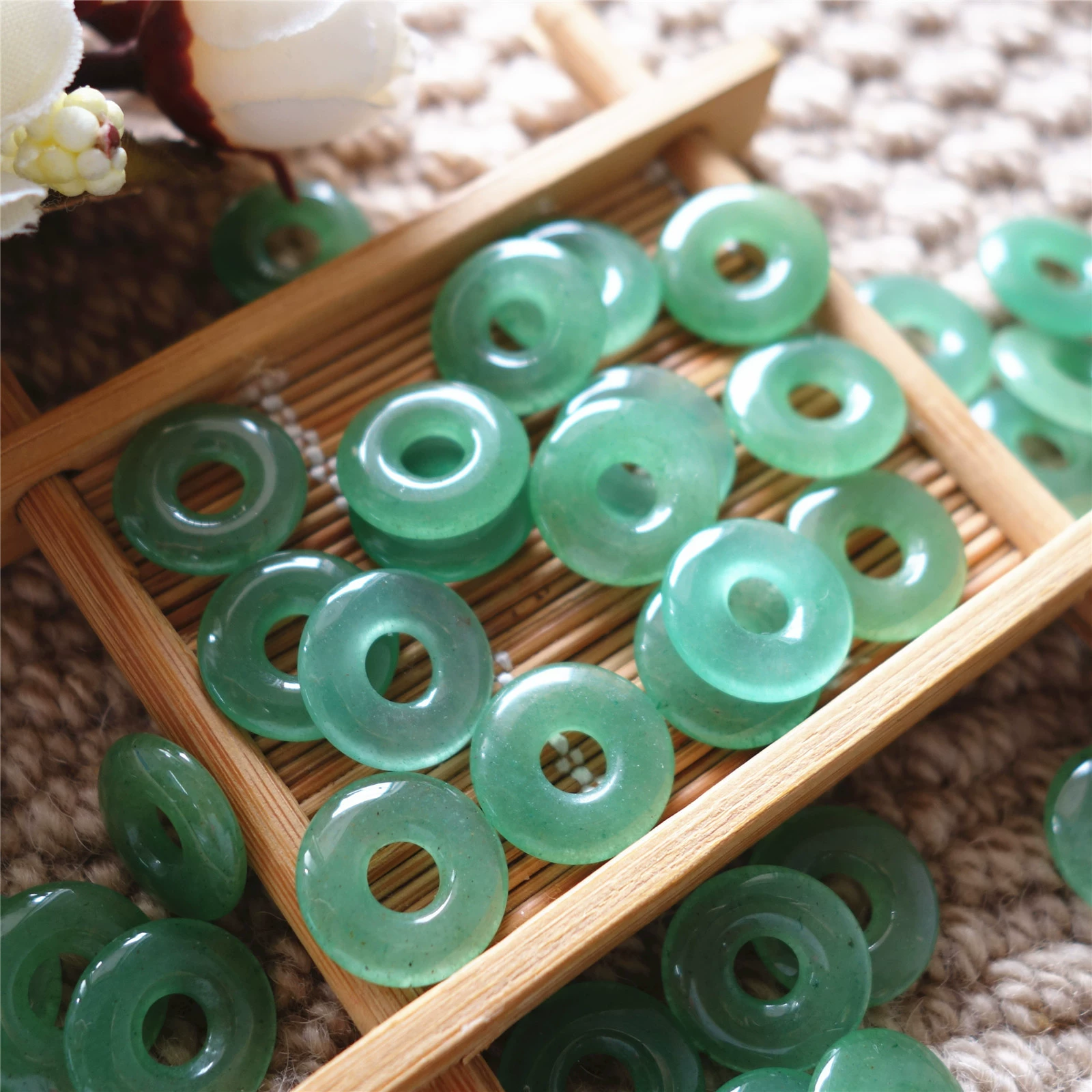 15 мм натуральный зеленый Восточный мавзолей Huaigu пинг Пряжка браслет серьги кулон бусины DIY ювелирные аксессуары