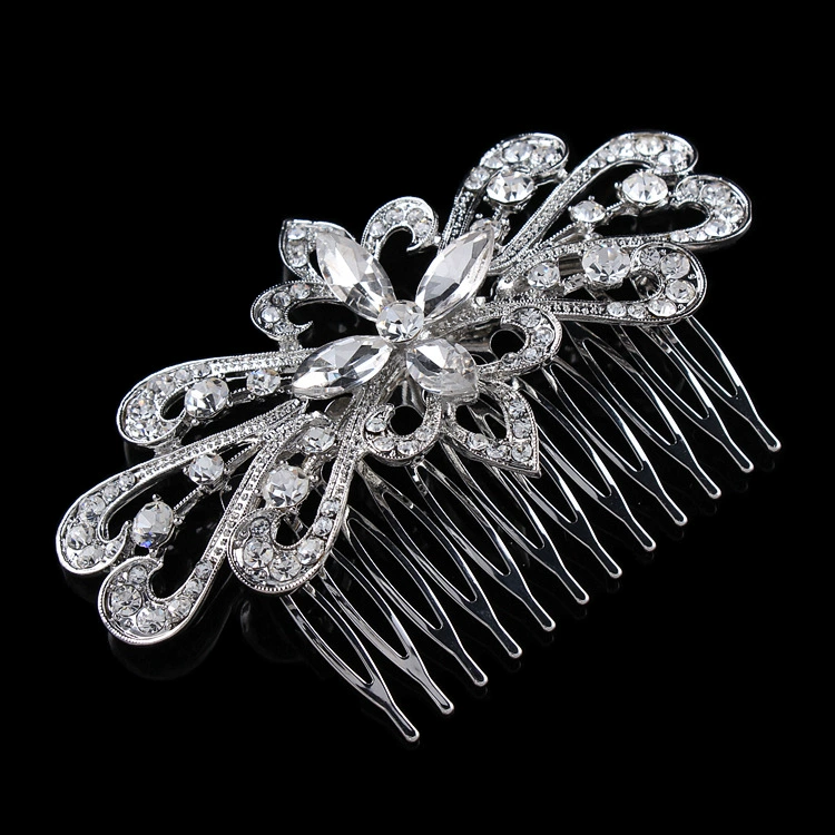 Fashionable retro diamond for bride, hair accessory, European style