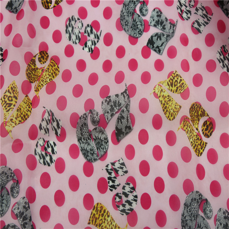 欧根纱数字印花 裙子 童装面料 圆点