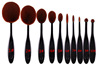 Black brush, toothbrush, set, foundation, 10 pieces